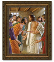 Framed Print Patina Bronze Doubting Thomas (Copeland)