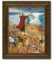 Framed Print Patina Bronze Crossing the Red Sea (Copeland)