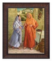 Framed Print Classic Wood Mary and Elizabeth