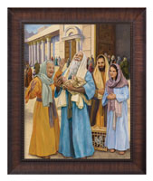 Framed Print Classic Wood Presentation of Jesus (Bladholm)