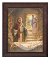 Framed Print Classic Wood Peter & John at the Empty Tomb (Gauthier)