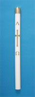 Liquid Fuel Paschal Candle - 33" x 1-15/16" with Brass Cross
