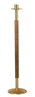 Brass & Oak Paschal Candlestick with 2" Socket
