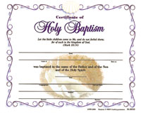 Baptismal Certificate - Child  (Pkg of 12)