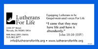 Lutherans for Life Offering Envelope - Dollar Bill Size