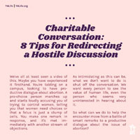 Charitable Conversation: 8 Tips for Redirecting a Hostile Discussion (fold-out brochure) 