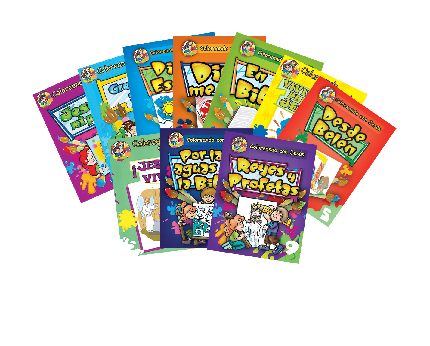 Juego completo de libros para colorear en español (7-Book Set of
