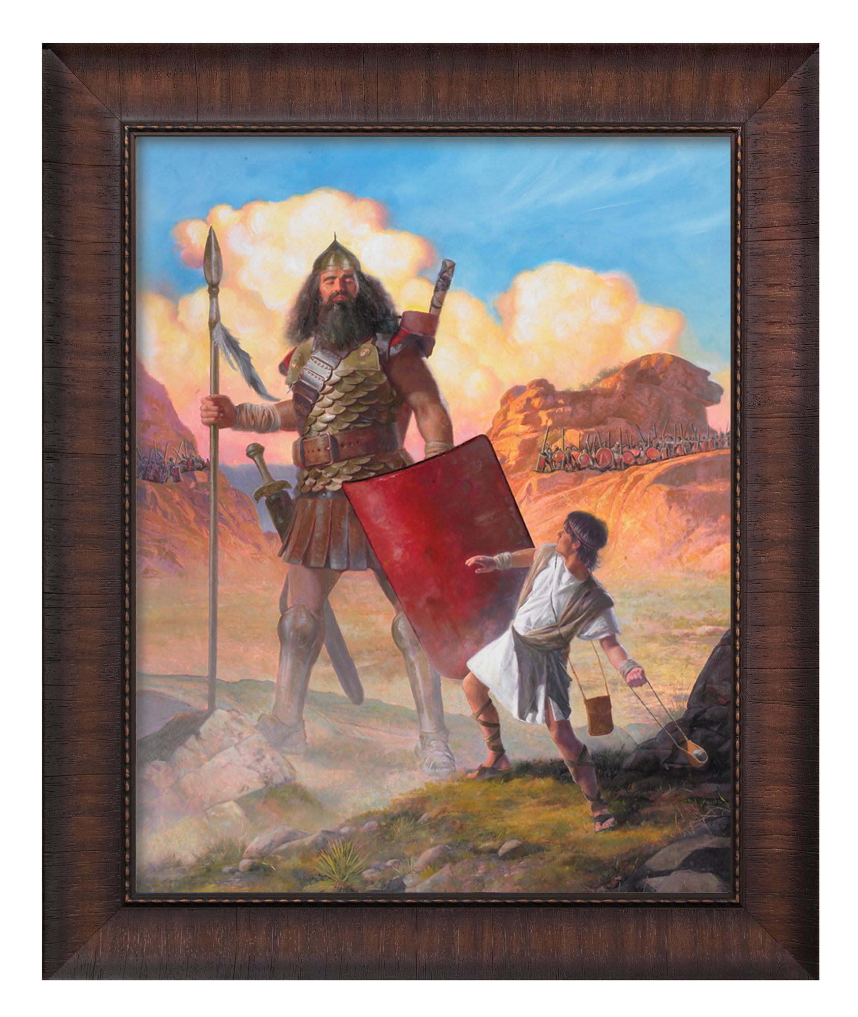Framed Print Classic Wood David & Goliath (Papp) - Concordia