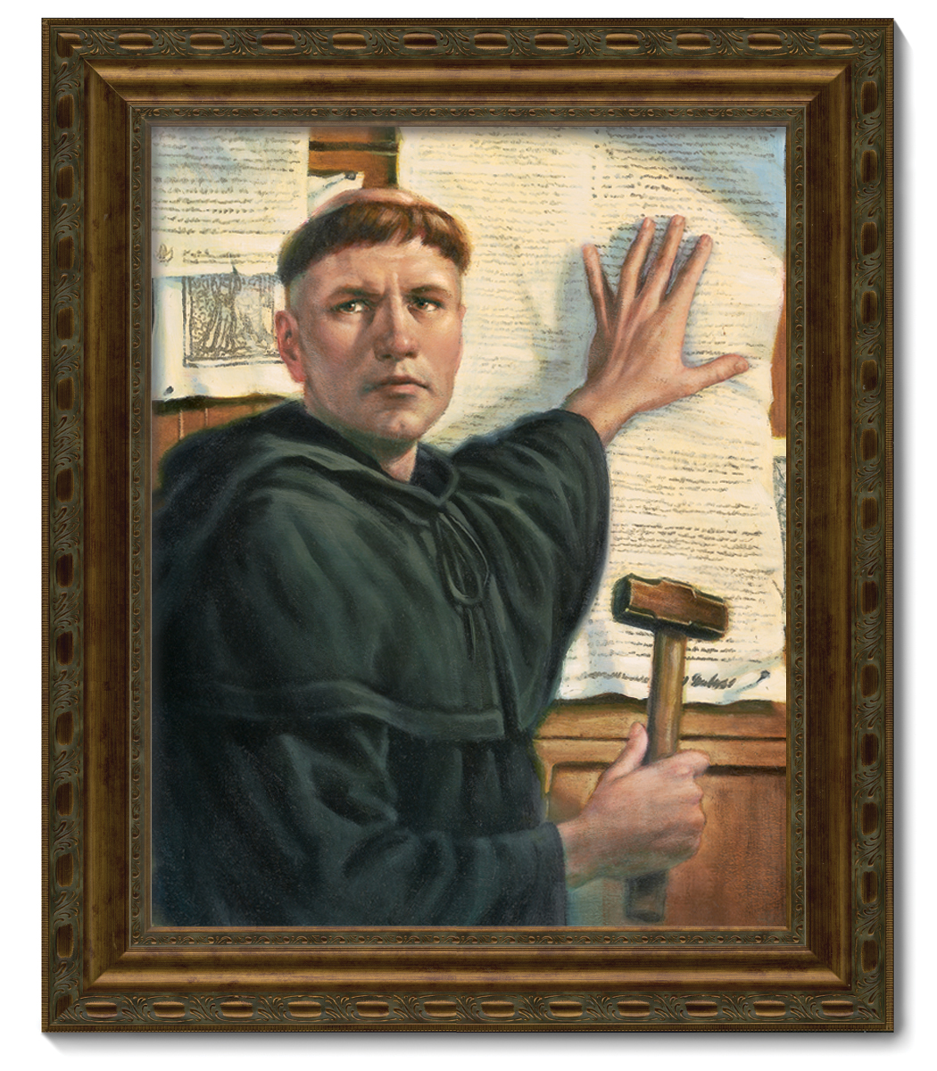 Framed Print Patina Bronze Luther Posts the 95 Theses - Concordia