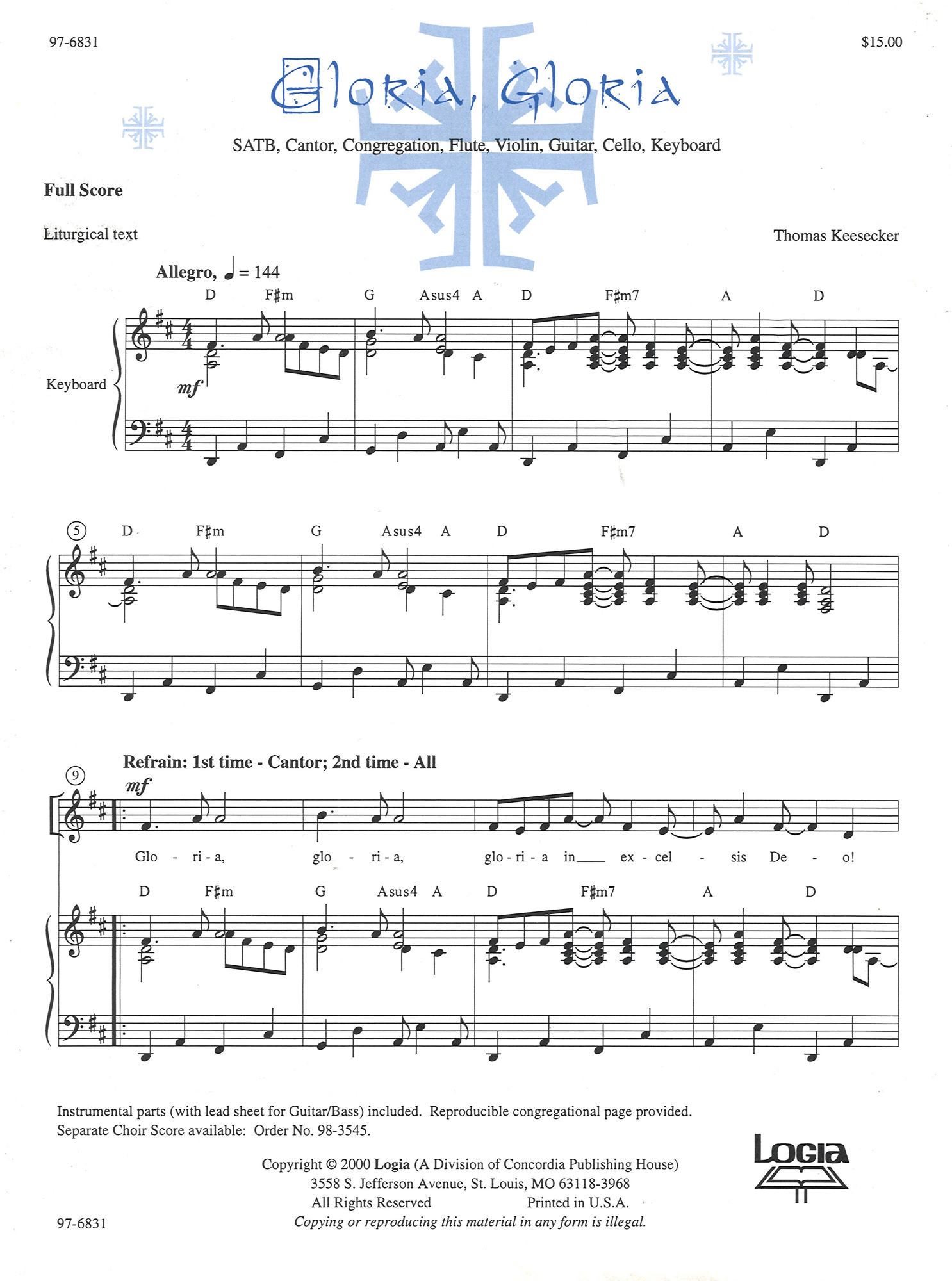 Gloria, Gloria (Full Score) - Concordia Publishing House