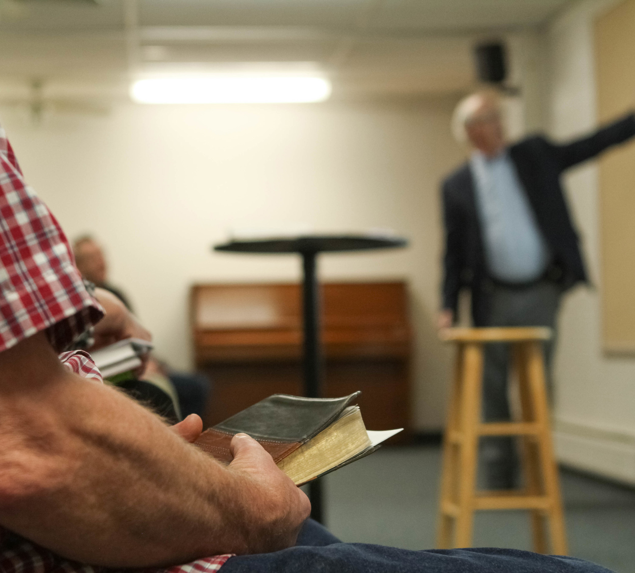 Pastor leads a Bible study