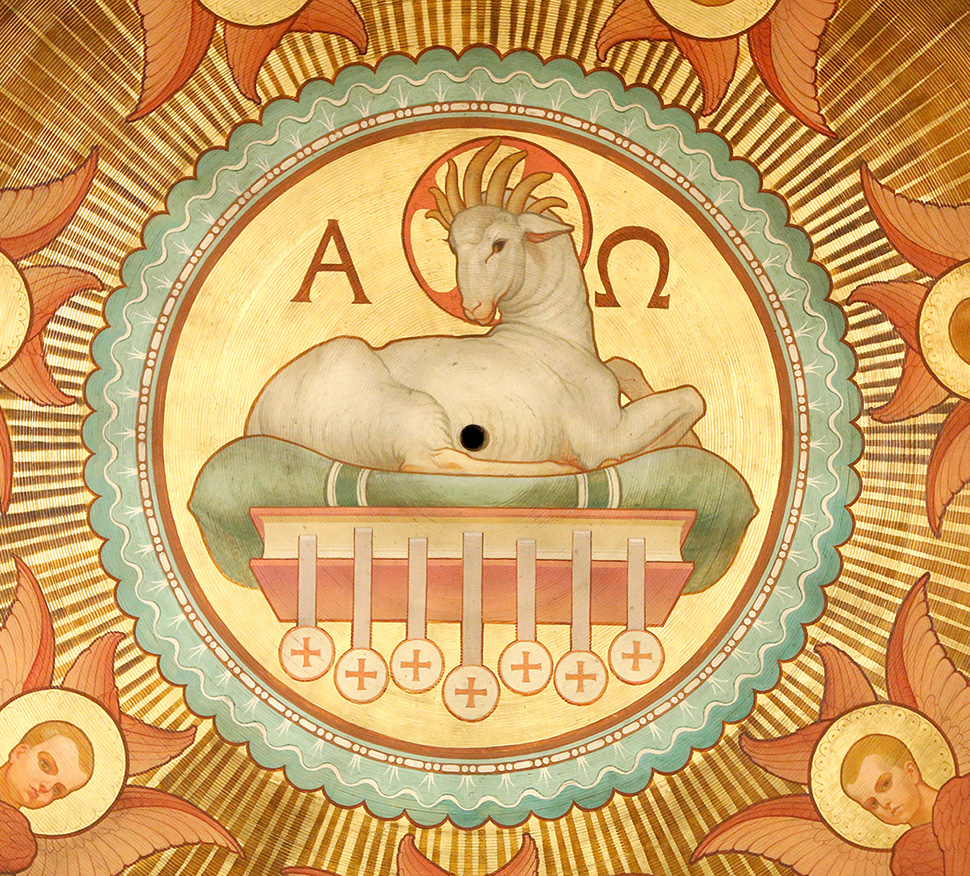 Lamb of God (Agnus Dei) artwork from Saint-Francois Xavier church in France