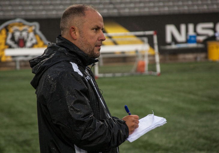 Forge FC head coach Bobby Smyrniotis.