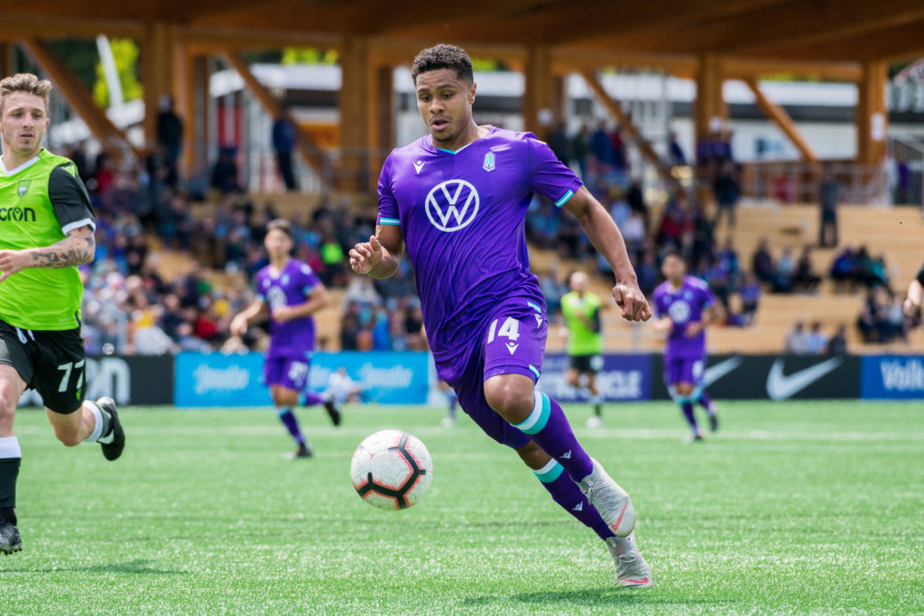 Canadian Premier League - Pacific FC vs York9 - Westhills Stadium, Langford, Canada - May 18, 2019 CPL action with Pacific FC vs York9. James MacDonald/CPL