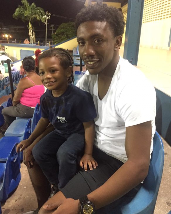 Akeem with his biggest fan, his 3 year old brother, Aedan.