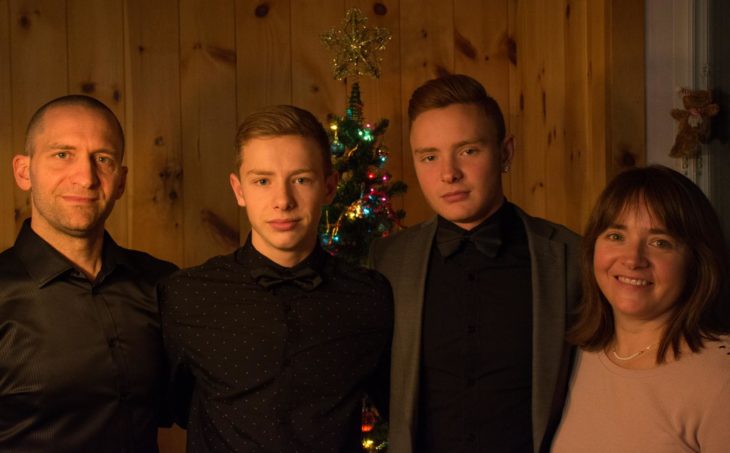 Vincent’s father Yann Lamy, his brother Justin Lamy, Vincent, and his mother Sophie Morin.