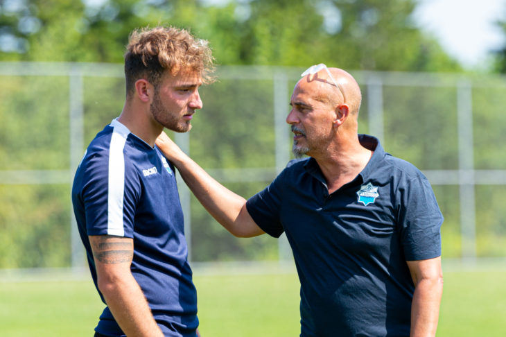 Coach Stephen Hart describes the big centre-back as a leader on and off the pitch. Photo: Trevor MacMillan.