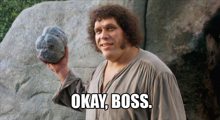 "As You Wish, Boss."
