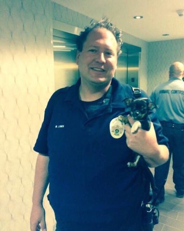 cop and puppy