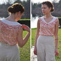 woman wears vintage outfit