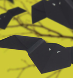 Easy Origami Halloween Bats 