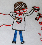 Superhero Embroidery Project for Valentine's Day
