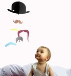 Paper Mustache Baby Mobile