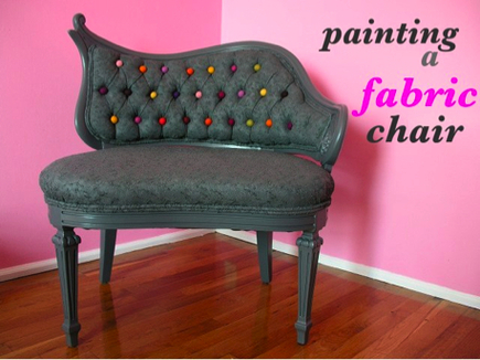 Reupholster a bench with fabric paint