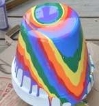 Pinterest Craft: DIY Rainbow Flower Pot