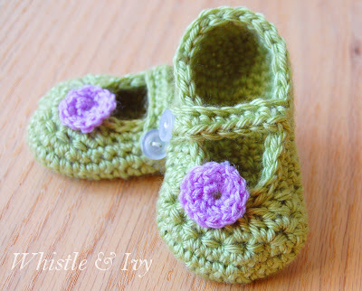 Mary Jane Baby Booties — Free Crochet Pattern
