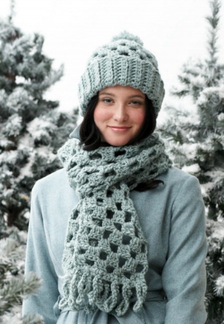 Quick Checkered Crochet Hat and Scarf (Free Crochet Pattern) 