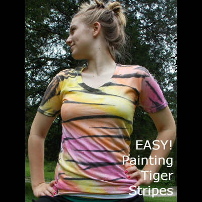 How to Paint a Tiger Striped T-Shirt