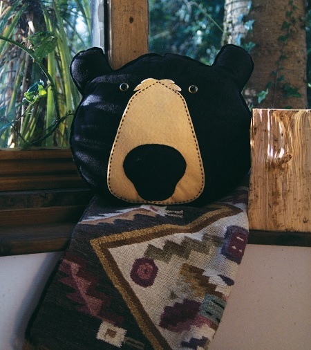 Black top bear pillow