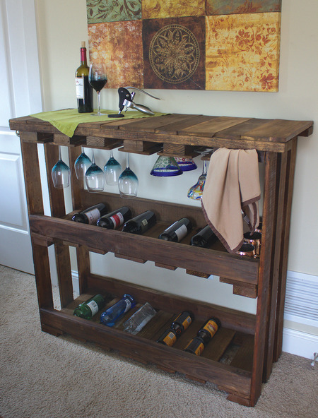 Wine Bar Recycled from Wood Pallets	