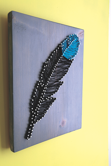 Feather String Art for Wall Hanging