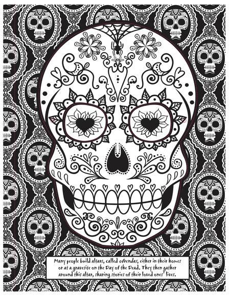 Day of the Dead Skull Coloring Page