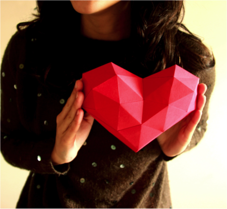 3d Origami Heart By Polimind Craftfoxes