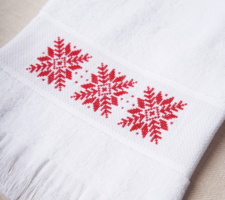 Embroidered Festive Hand Towel 