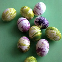 marbled tie-dyed eggs. 
