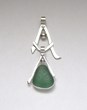 Sea Glass Jewelry - Sterling Dark Teal Sea Glass 3 in 1 Pendant
