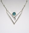 Sea Glass Jewelry - Sterling Rare Turquoise Sea Glass Necklace