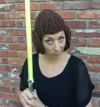 Princess Leia Bun Hat - knitting pattern for cap with earflap buns that looks like a Leia wig - funny and warm costume headgear