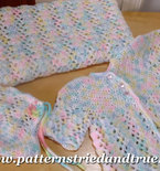 Crochet Pattern DIY for Baby Layette: Hat, Sweater, Booties, Blanket, Scrapbooked Digital Instant Download PDF File