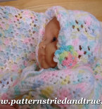 Crochet Pattern DIY for Baby Layette: Hat, Sweater, Booties, Blanket, Scrapbooked Digital Instant Download PDF File