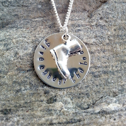 Give Cancer the boot, Cancer, Cancer Survivor, Cancer Jewelry, Cancer Awareness, Jewelry, Necklace, Stamped Jewelry