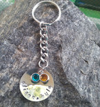 Personalized Keychain with Swarovski Crystals Silver Filled, Gift, Personalized Family Key Chain, Key Chain