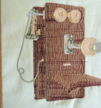 framed art, antique wall telephone