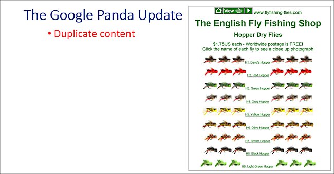 Do not use duplicate content after Google Panda update?