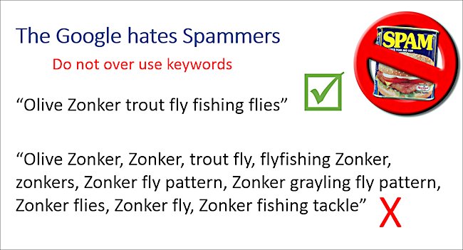 If you stuff your website pages with keywords your pages will be downgraded by Google Google hates spammers who use too many keywords