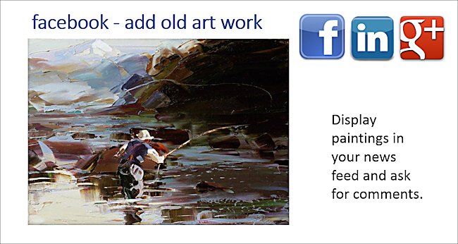 To get responses and comments post art work on facebook linkedin pinterest and google+ Post images of art work to start a conversation with your facebook followers